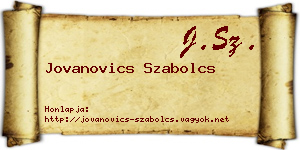 Jovanovics Szabolcs névjegykártya
